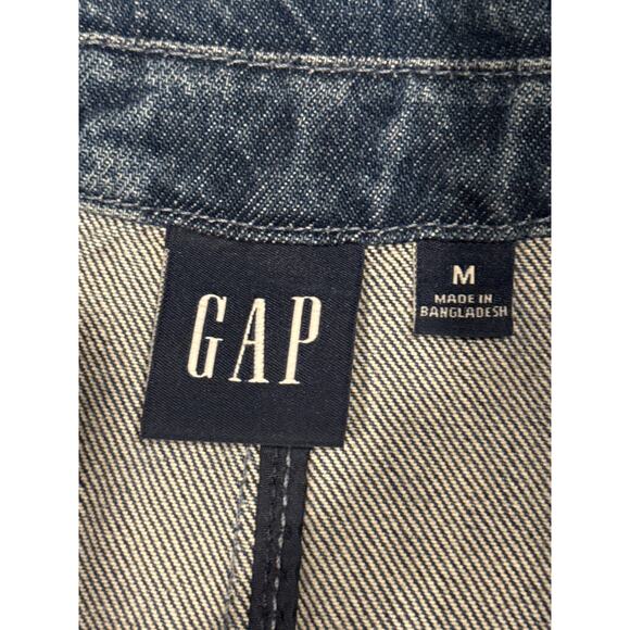 NWT Gap Blue Indigo Denim Blazer one button closing size medium - Picture 11 of 13